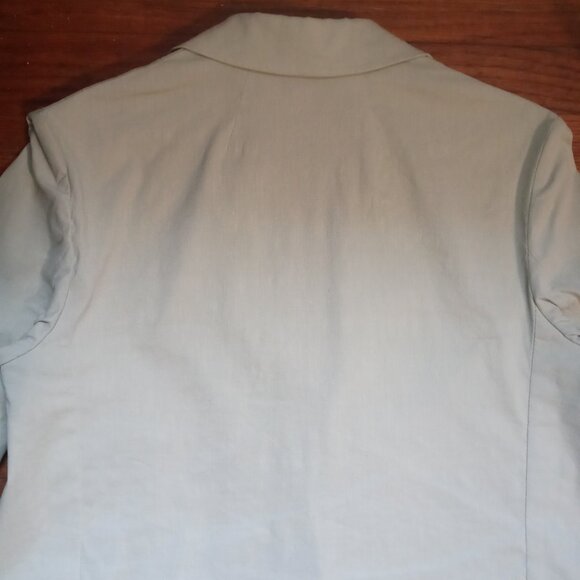 THEORY oversized linen blend blazer in mint (sz4) - Picture 11 of 16